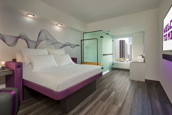 Guest room at YOTEL Miami